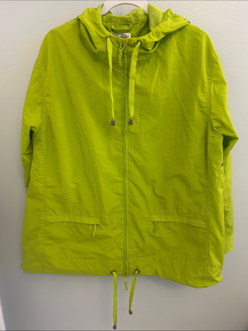 Kim Rogers Lime Green Hooded Raincoat